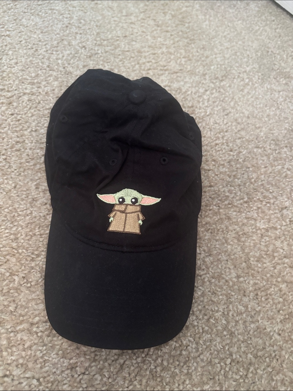 Disney Black Baseball Cap with Grogu Embroidery